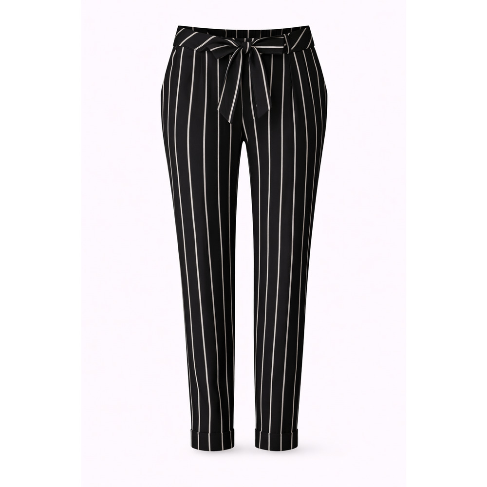 Nine Eight New York Black White Pinstripe Ankle Pants Career Office Stretch 10